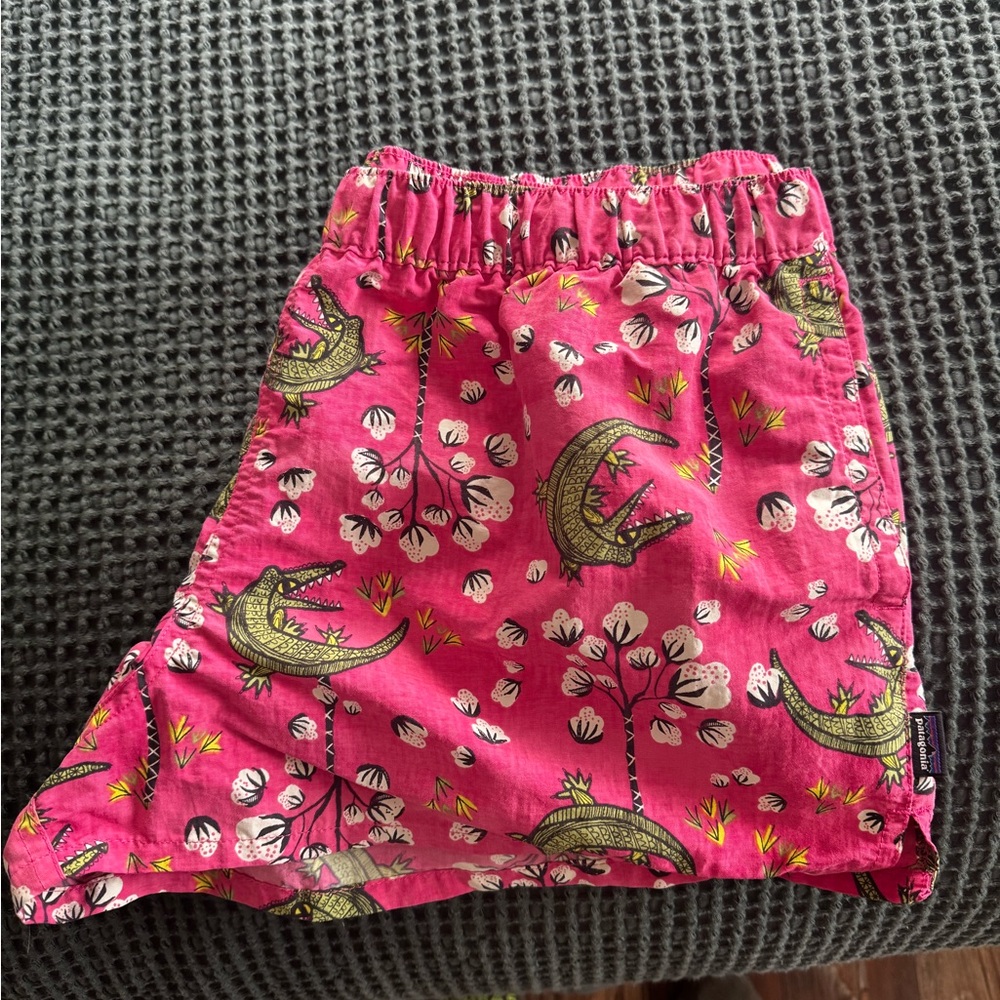 Pink Crocodile Print Patagonia Women’s Shorts